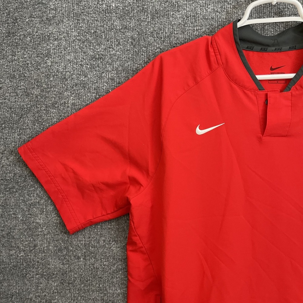 Utah Tech Baseball Pull Over Nike Shirt Mens Sz L Red Short Sleeve - Picture 3 of 14